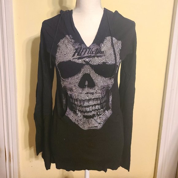 Affliction Tops - Affliction Hooded Tunic Top